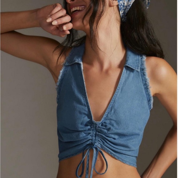 Blue Ruched Women's Top - Picture 8 of 8
